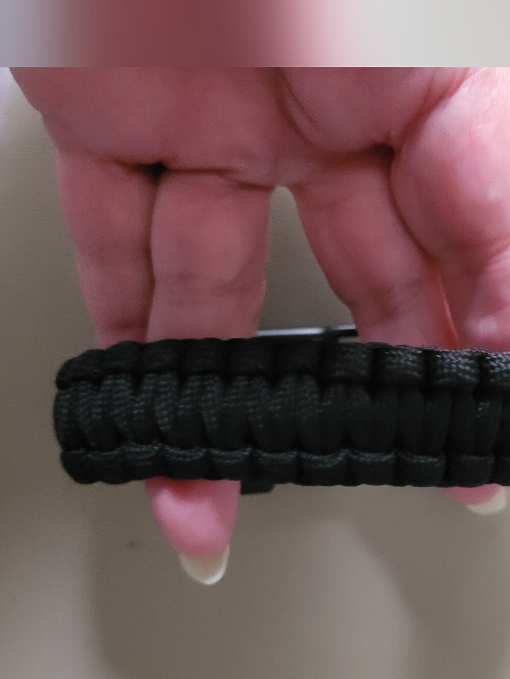 Black Paracord Survival Bracelet with Compass - Picture 2 of 8